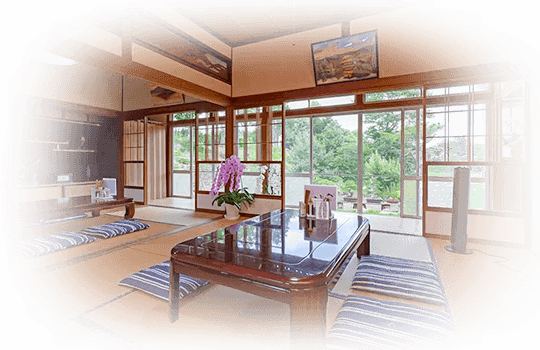 のどかな風景と落ち着きのある店内